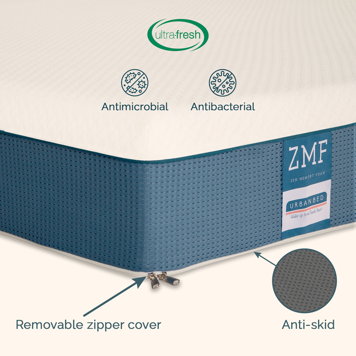 Zen Memory Foam Mattress With Pack of 2 Fibre Pillow Free