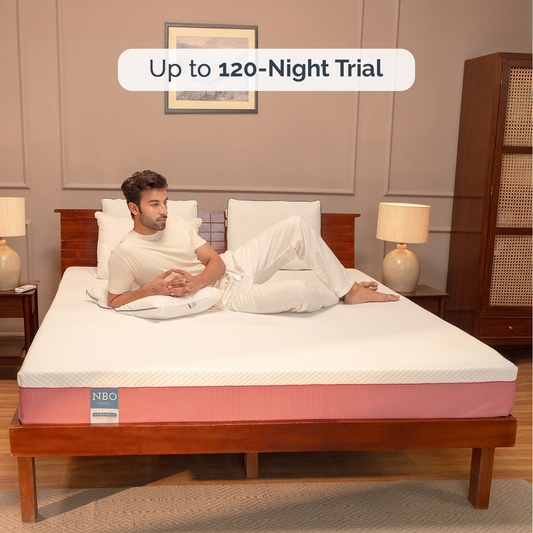 Ninjaback© Orthopaedic Mattress With Pack of 2 Fibre Pillow Free